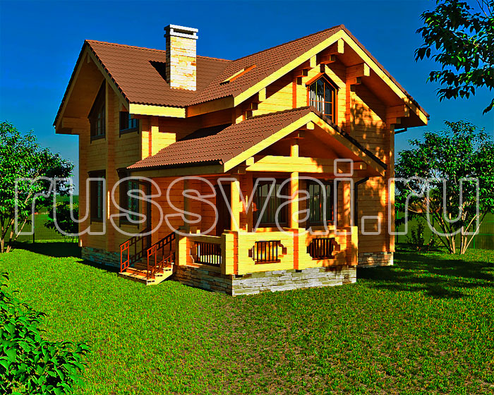 деревянный дом на винтовых сваях